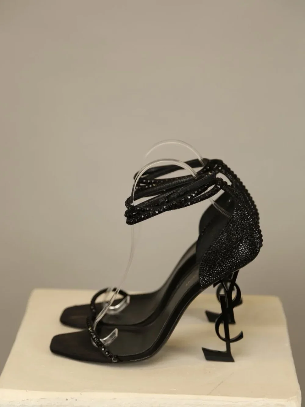 YVES SAINT LAURENT "Opyum" Swarovski Crystal Sandals - Picture 3 of 12